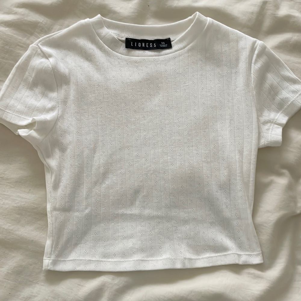 lioness pointelle baby tee